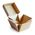 Eco-friendly corrugated burger box securely holding a burger, ensuring freshness and reducing environmental impact.
